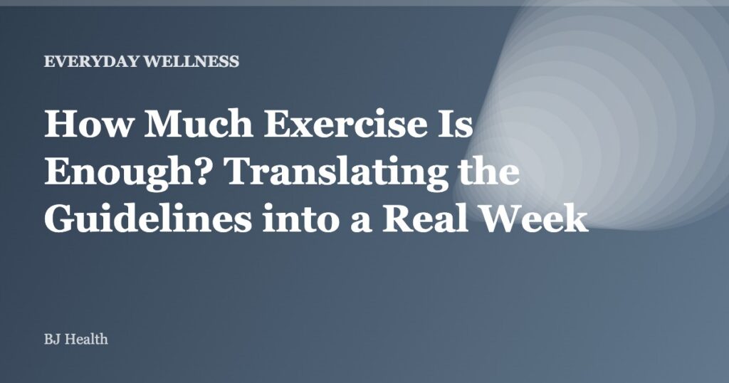 How Much Exercise Is Enough? Translating the Guidelines into a Real Week